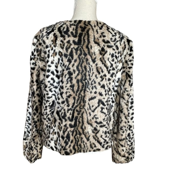 Express Women’s Faux Fur Cheetah Print Coat Jacket Size L Luxurious Animal Print - Picture 5 of 9